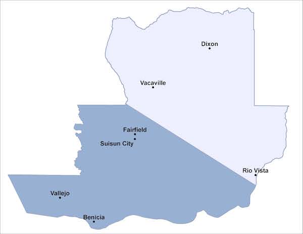 Map of Solano County