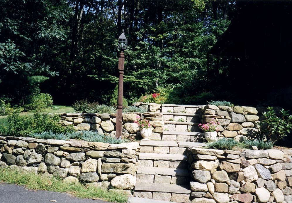 Stacked Rock Wall and Walkway