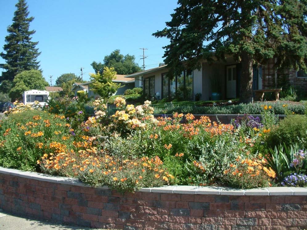 Curved Planter on Corner Lot